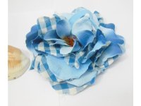 60Pcs Checkered Blue Artificial Rose Flower Head Buds