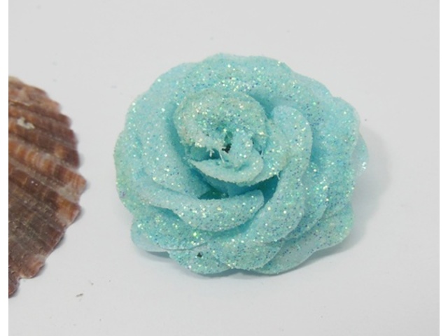 300 Blue Artificial Rose Flower Head Buds 35x18mm