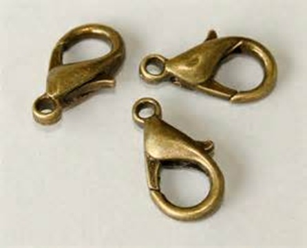 500 10mm Bronze Plated Lobster Claw Clasp Jewelry Finding - Click Image to Close