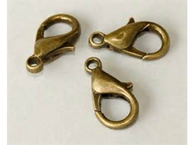 500 10mm Bronze Plated Lobster Claw Clasp Jewelry Finding - Click Image to Close