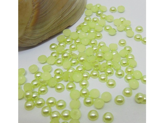 9500Pcs 3mm Lime Green Semi-Circle Simulated Pearl Bead Flatback 9500Pcs 3mm Lime Green Semi-Circle Simulated Pearl Bead Flatback
