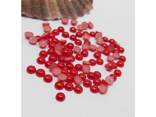 9500Pcs 3mm Red Semi-Circle Simulated Pearl Bead Flatback 9500Pcs 3mm Red Semi-Circle Simulated Pearl Bead Flatback