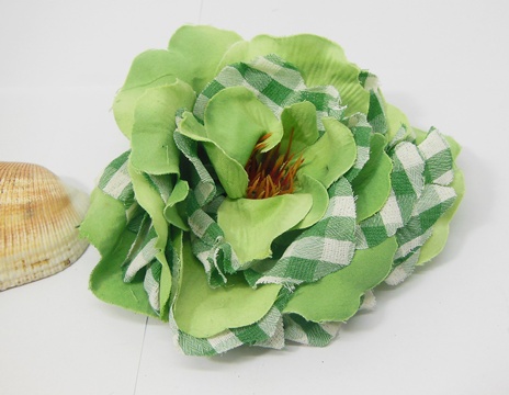 60Pcs Checkered Green Artificial Rose Flower Head Buds - Click Image to Close