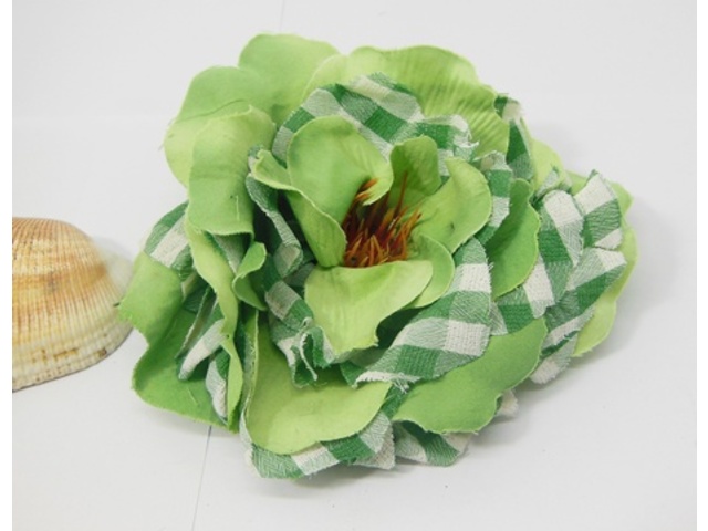 60Pcs Checkered Green Artificial Rose Flower Head Buds - Click Image to Close