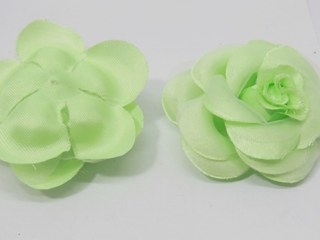 300 Organza Green Artificial Rose Flower Head Buds - Click Image to Close