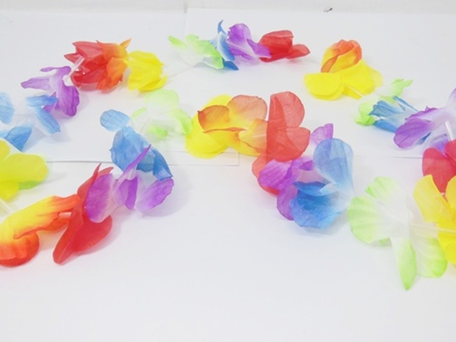12 New Colorful Hawaiian Dress Party Flower Leis/Lei 6.5cm 12 New Colorful Hawaiian Dress Party Flower Leis/Lei 6.5cm