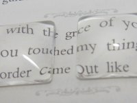 200Pcs Clear Cube Glass Magnifying Cabochon Tiles 15mm Beads