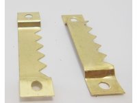 2x50Pcs Golden Plated No Nail Sawtooth Picture Hangers 55x12mm