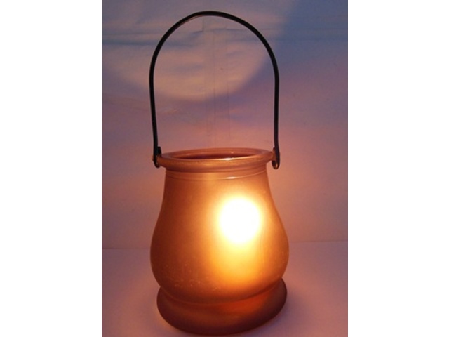 10Pcs Coffee Frosted Hanging Glass Tea Light Holder Wedding Favo - Click Image to Close