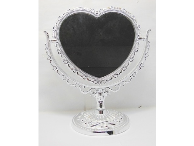 1X New Pedestal Heart Makeup Mirror Double Sided - Click Image to Close