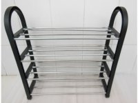 1Pc 4 Tier Black Shoe Holder Display Rack 53.5cm