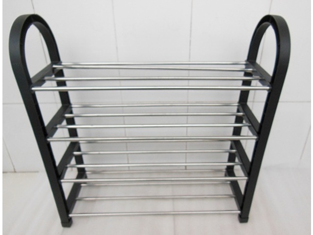 1Pc 4 Tier Black Shoe Holder Display Rack 53.5cm