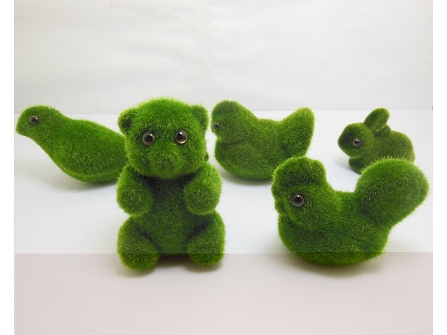 10 Green Artificial Foam Moss Animal Shape 5 Designs 10 Green Artificial Foam Moss Animal Shape 5 Designs
