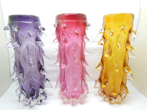 1X Handmade Blown Art Glass Vase - Click Image to Close
