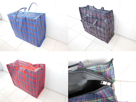 4Pcs Woven Luggage/Shopping Bags 50x45cm Mixed Color - Click Image to Close