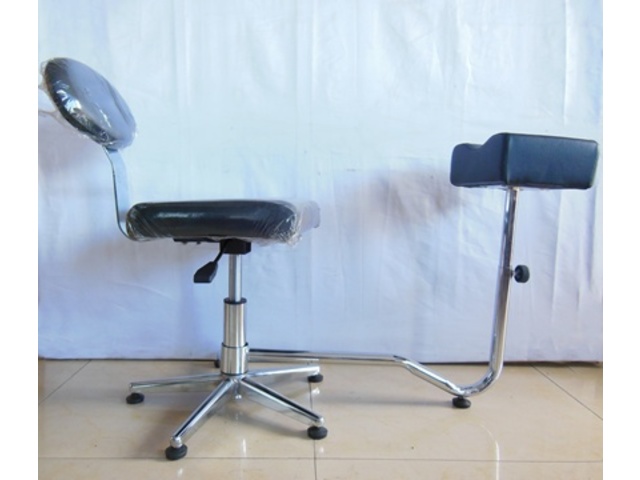 1X Easy Black Manicure Chair with Foot Support