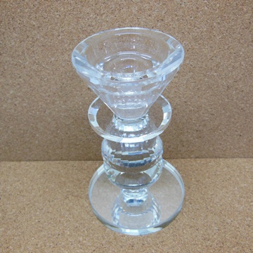 1X New Crystal Single Candle Holder 12cm High - Click Image to Close
