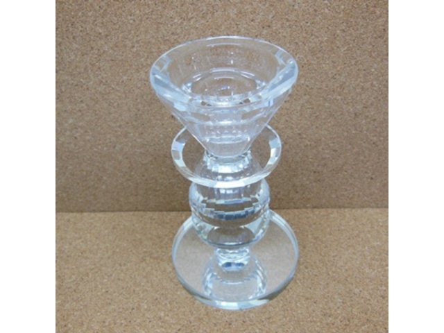 1X New Crystal Single Candle Holder 12cm High 1X New Crystal Single Candle Holder 12cm High
