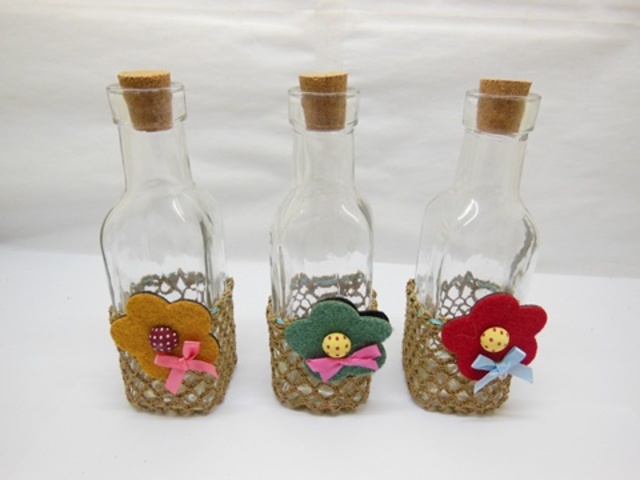 4X Message Bottle Storage Vase Wedding Decorations 16.5cm High - Click Image to Close