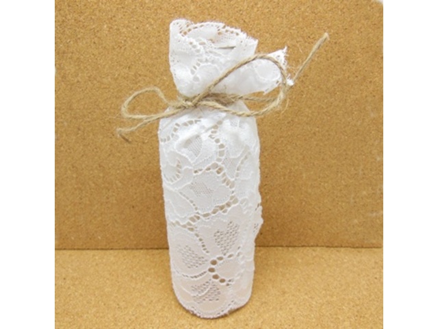 4X Glass Lace Message Bottles Vases Wedding Decorations 16.5cm H - Click Image to Close