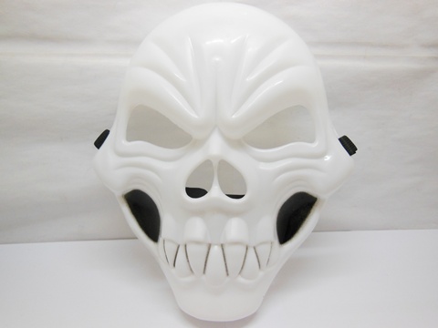12Pcs Plastic White Skull Mask Dress Up Masks Party Favor - Click Image to Close
