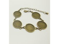 10Pcs Glue On Bracelet Blanks Base with 18mm Round Settings Bron