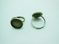 100 Bronze Round Adjustable RING Blank Base Jewelry Finding 14mm 100 Bronze Round Adjustable RING Blank Base Jewelry Finding 14mm