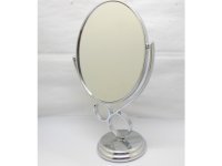 1X New Pedestal Oval Makeup Mirror Double Sided 29.5cm High