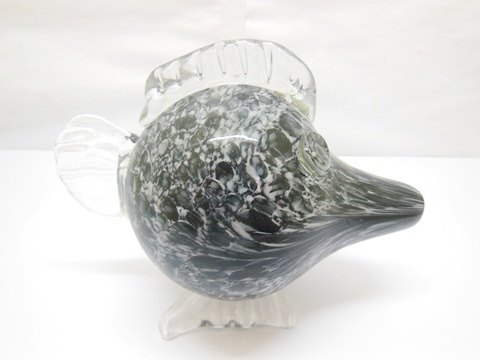 1X Handmade Art Glass Fish Figurine Ornament 13cm High - Click Image to Close