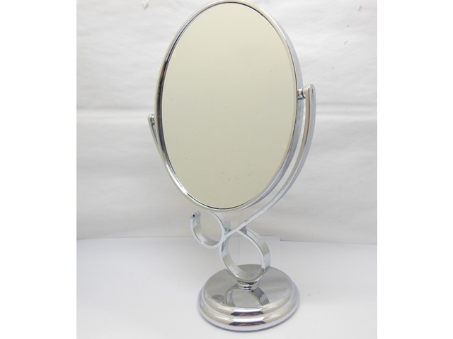 1X New Pedestal Oval Makeup Mirror Double Sided 29.5cm High - Click Image to Close