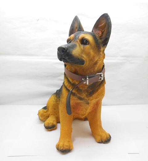 1X Resin Seated Sitting Decorative Collectible Dog Figurine 315m - Click Image to Close