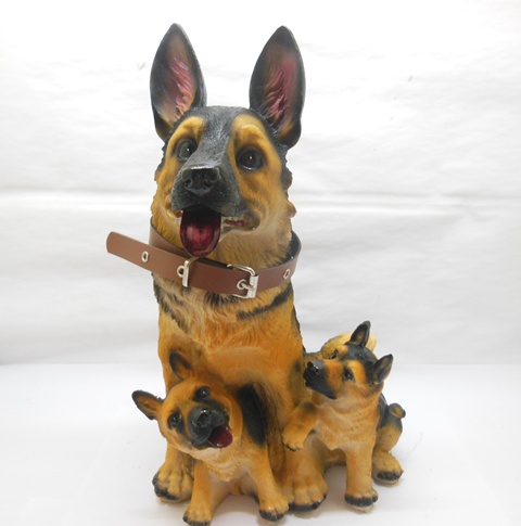 1X Resin Seated Sitting Decorative Collectible Dog Figurine 320m - Click Image to Close