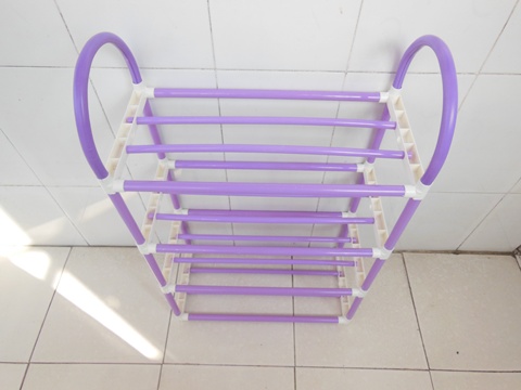 1Pc New Purple Plastic 4-Tier Shoe Holder Display Rack - Click Image to Close