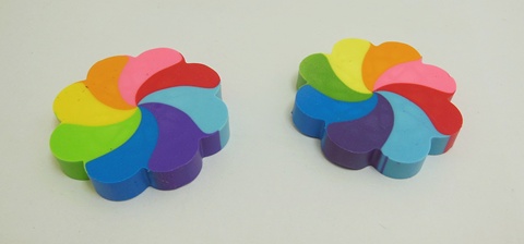 36Pcs New Funny Colorful Rainbow Windmill Design Erasers - Click Image to Close