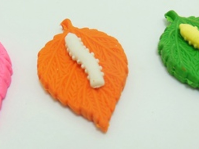 60Pcs New Detachable Cute Worm on the leaves Erasers 60Pcs New Detachable Cute Worm on the leaves Erasers