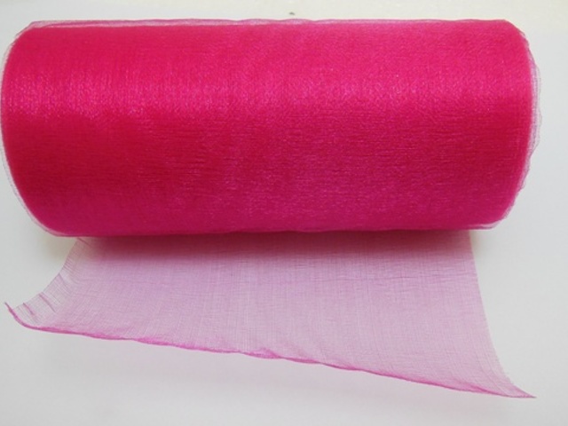 4Roll x 23M Tulle Roll Wedding Gift Bow Bridal Decor - Fuschia - Click Image to Close