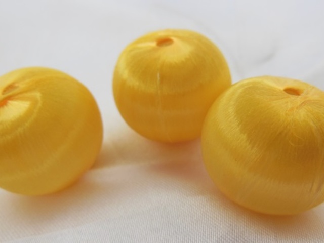 190 pcs Thread Braided Yellow Ball for Decoration Craft 23mm Dia