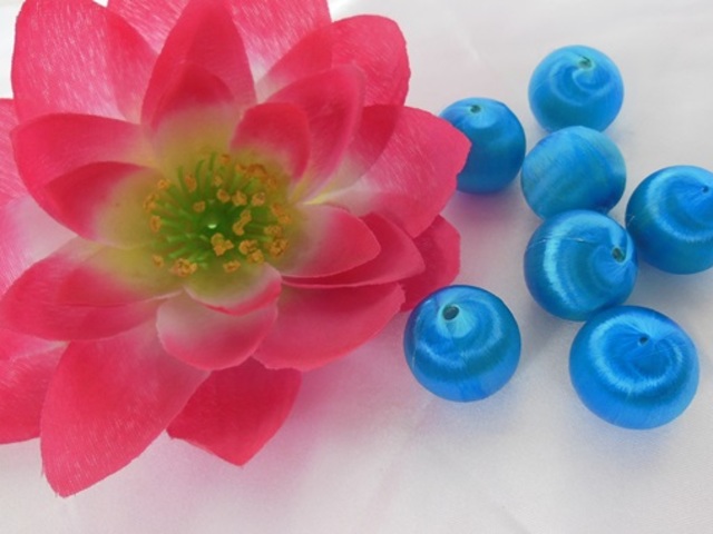 (image for) 190 pcs Thread Braided Blue Ball for Decoration Craft 23mm Dia