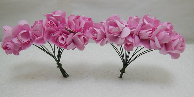 12BundleX12Pcs Craft Scrapbooking Wedding Decor Rose - Pink - Click Image to Close