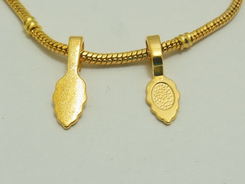 100 New Golden Color Snap Bail Pendant Leaf Bail 26x8mm - Click Image to Close