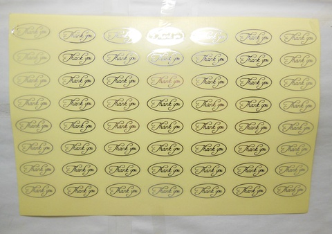 500X Silver Thank You Envelope Sticker Seals for Wedding Invitat - Click Image to Close