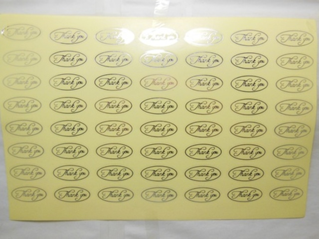 500X Silver Thank You Envelope Sticker Seals for Wedding Invitat - Click Image to Close