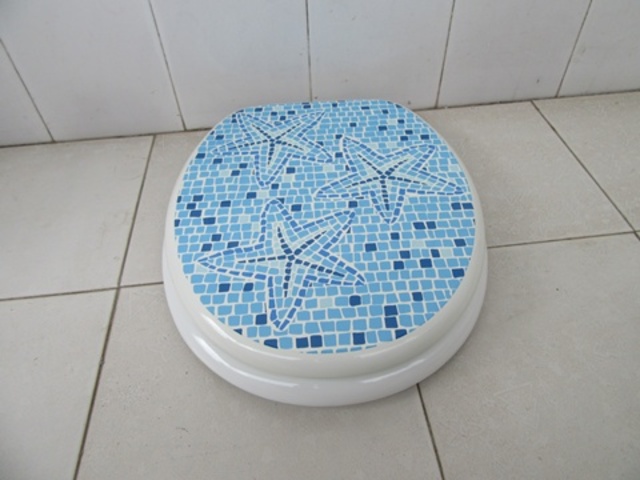 1X New Blue Ocean Sea Star Toilet Seat & Cover 1X New Blue Ocean Sea Star Toilet Seat & Cover