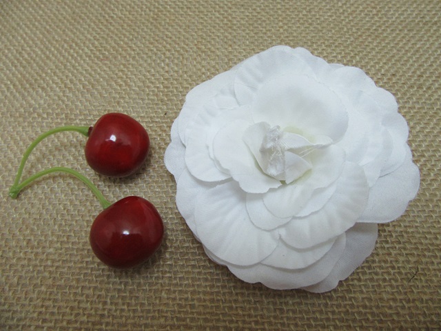 48Pcs Artificial Plum Blossom Flower Hair Clips Brooch - White 48Pcs Artificial Plum Blossom Flower Hair Clips Brooch - White