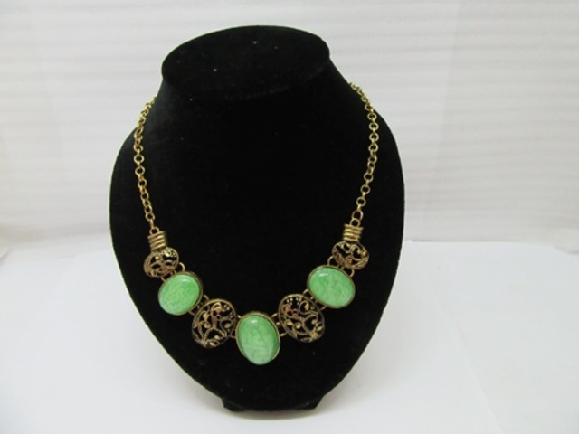 5Pcs Fashion Metal Necklace With Rhinestone Mixed