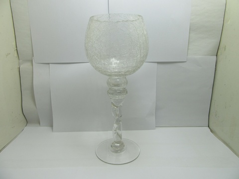 1X Wine Glass Crackle Vase 30cm High Centerpiece Wedding Favor - Click Image to Close
