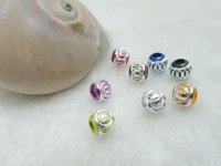 200 New Aluminium Round Beads dia.6mm Mixed Color