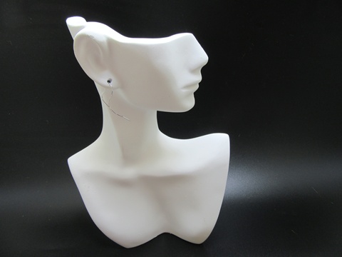 1Pc New White Torso Mannequin Bust Jewelry Display 215mm High - Click Image to Close