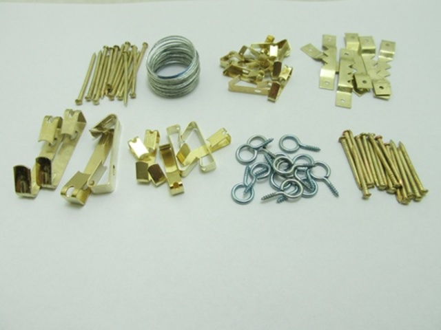 36Sets Picture Frame Hanging Kit Including Hooks Nails Wire Eyes