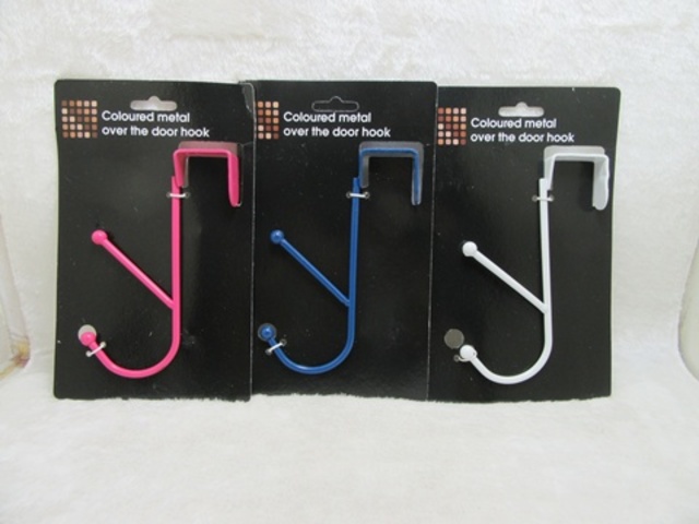24Pcs Metal Over The Door Hook 3 Colors